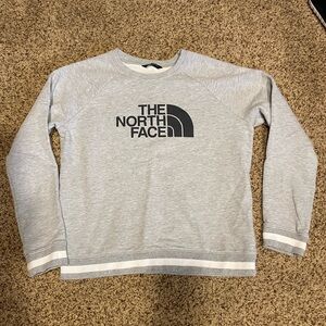 The North Face Women’s Light Gray & White Striped Sweatshirt